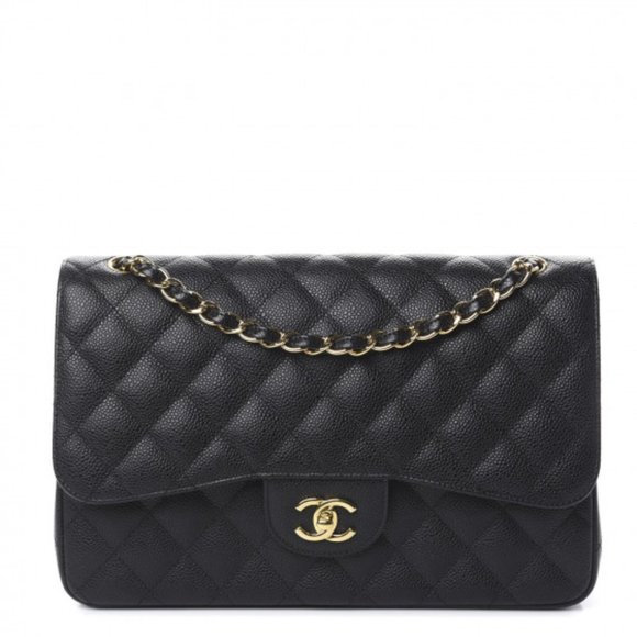 CHANEL Handbags - Chanel Caviar Classic Black Jumbo Double Flap GHW